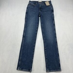 Madewell Stovepipe Jeans Womens 26 Blue High Rise Straight Slim Stretch Denim